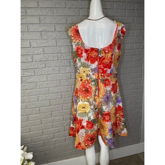 Danny & Nicole Women Textured Floral Fit And Flare Dress With Pockets Size 10 - Picture 2 of 11